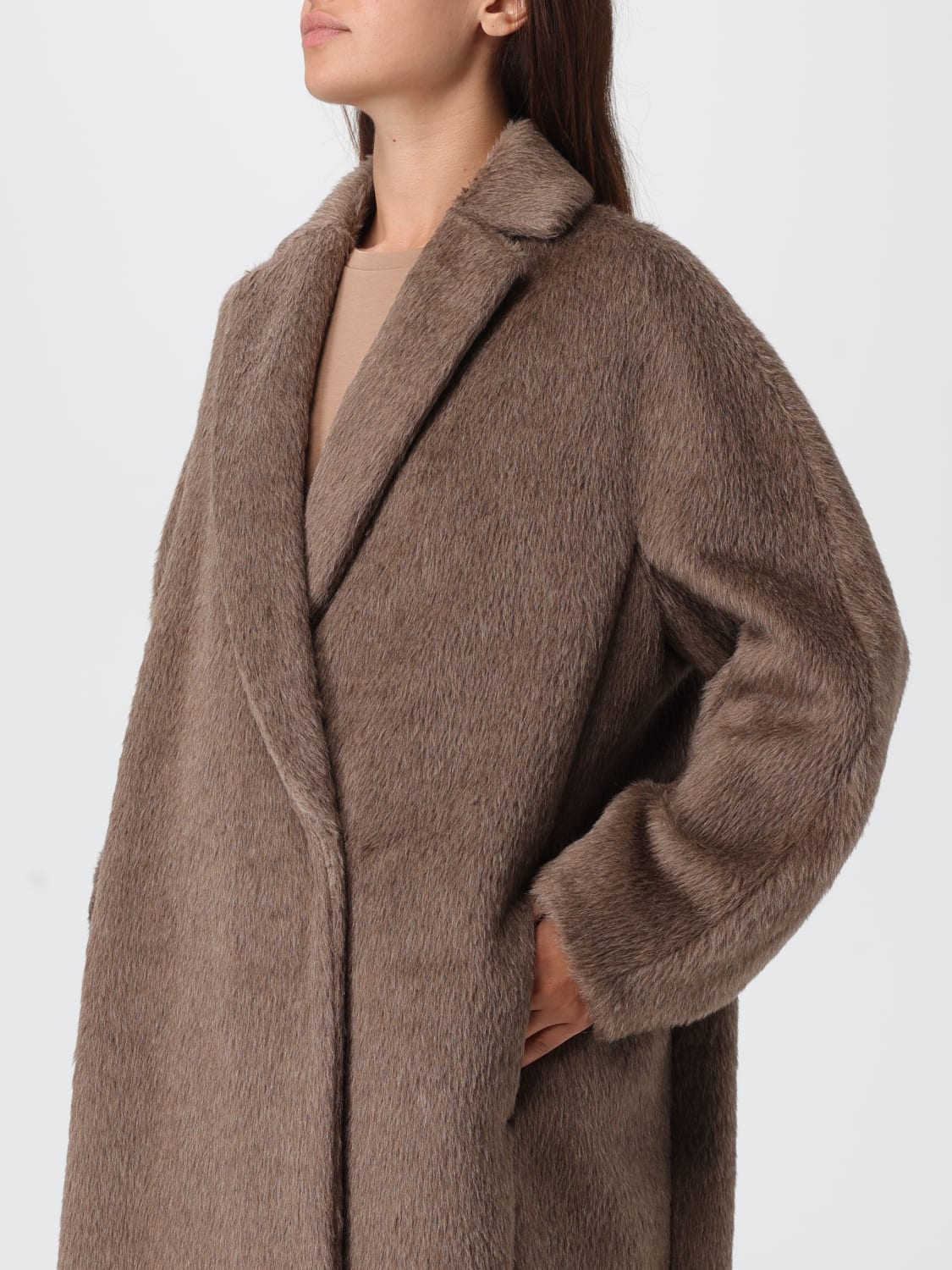 'S MAX MARA 코트: 코트 여성 's Max Mara, 브라운 - Img 5