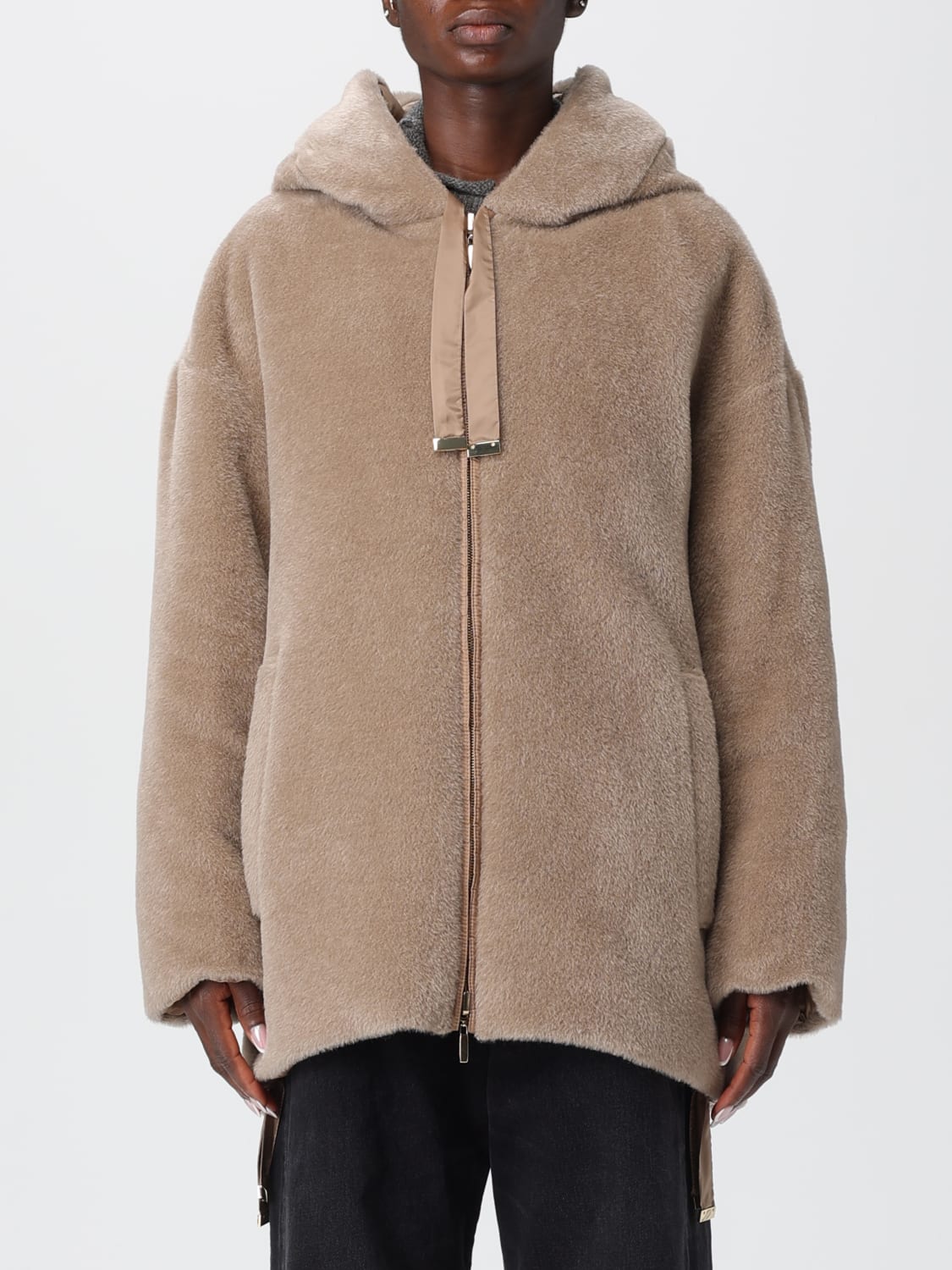 MAX MARA THE CUBE FUR COAT: Jacket woman Max Mara The Cube, Beige - Img 1