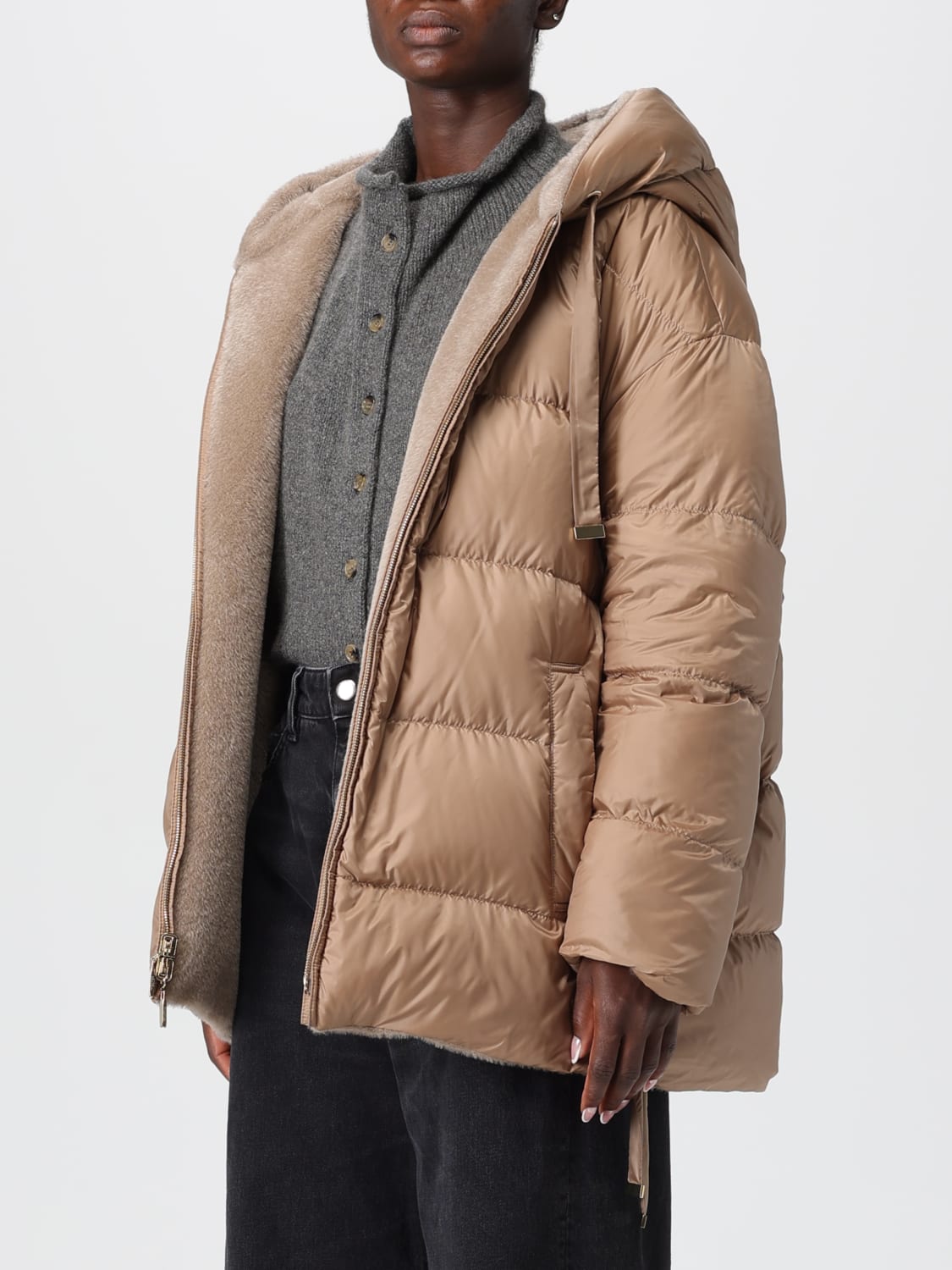 MAX MARA THE CUBE FUR COAT: Jacket woman Max Mara The Cube, Beige - Img 3