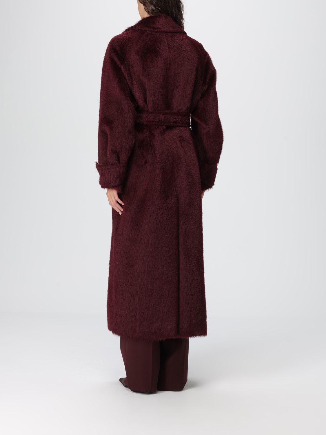 MAX MARA FUR COAT: Coat woman Max Mara, Burgundy - Img 3