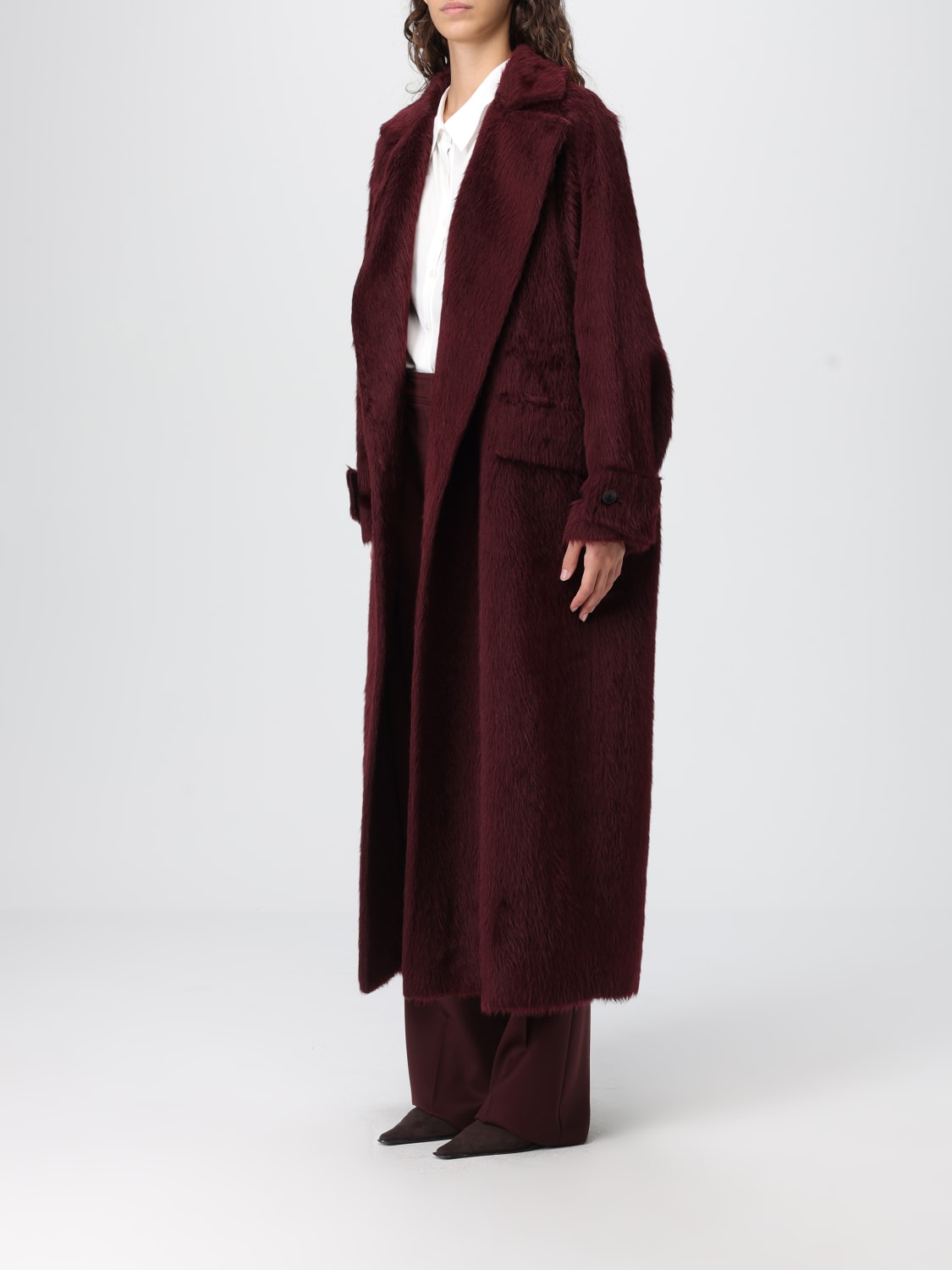 MAX MARA FUR COAT: Coat woman Max Mara, Burgundy - Img 4