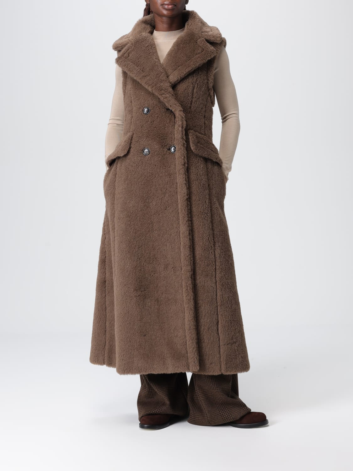 MAX MARA FUR COAT: Coat woman Max Mara, Brown - Img 2