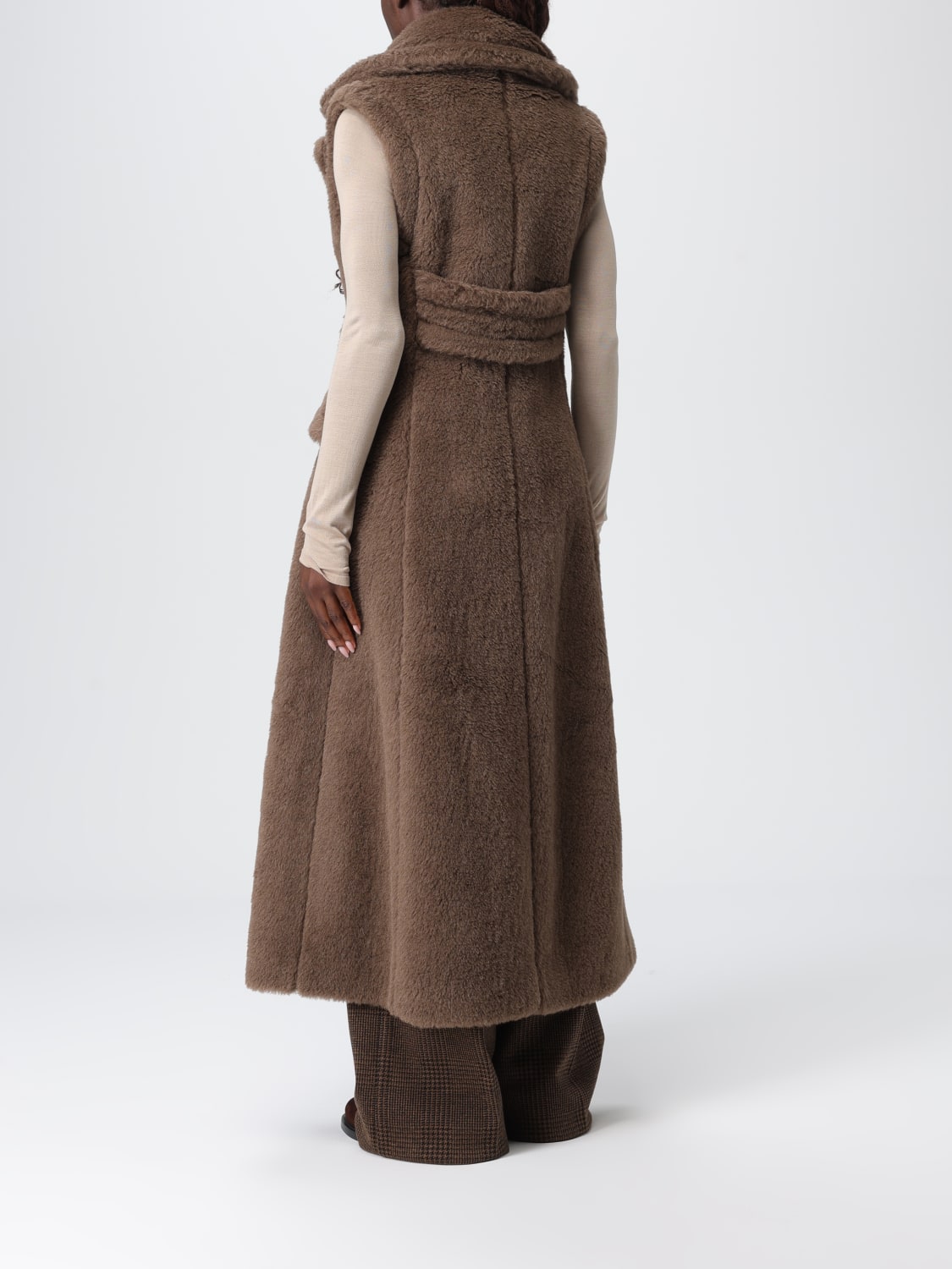 MAX MARA FUR COAT: Coat woman Max Mara, Brown - Img 3