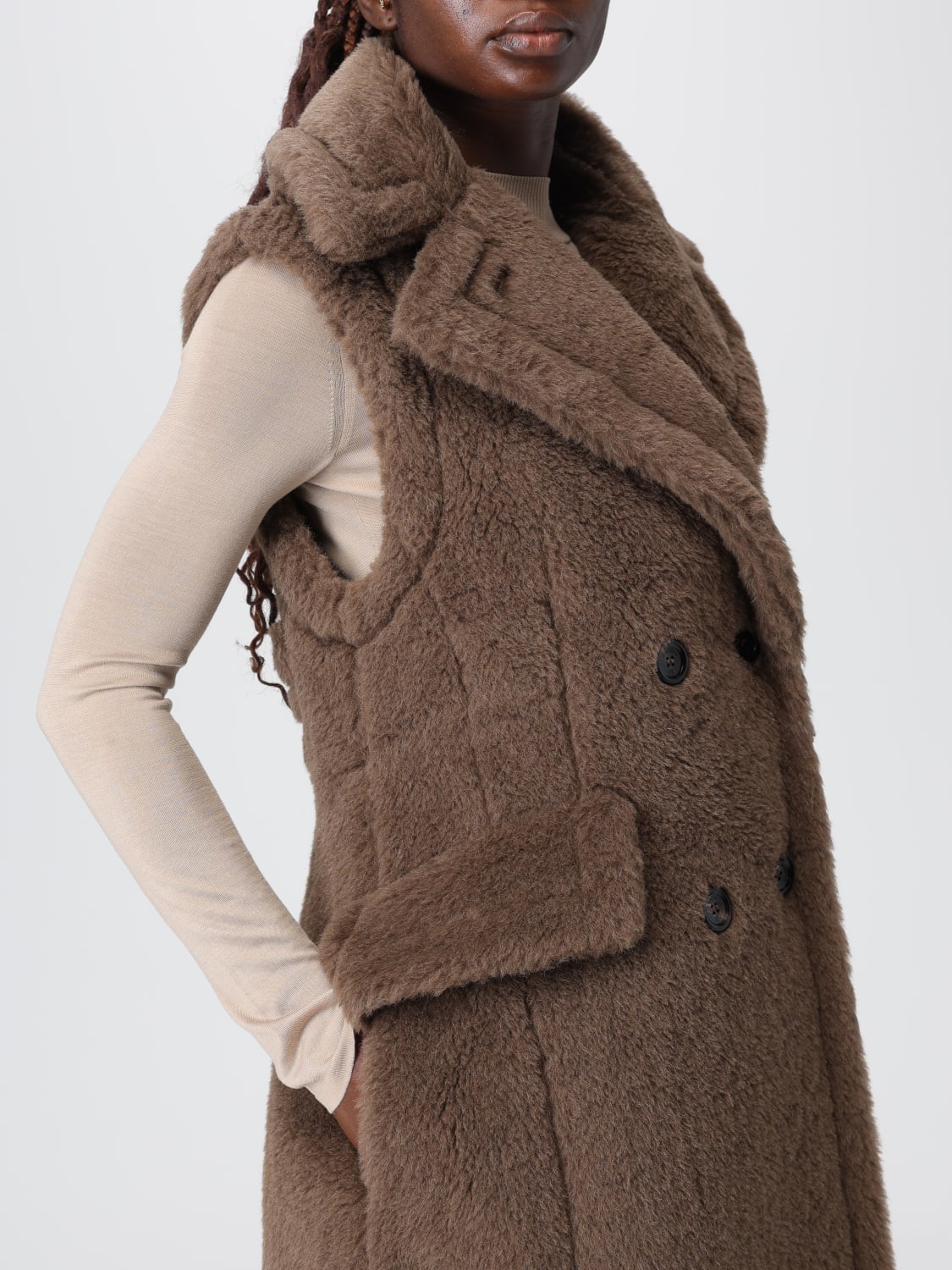 MAX MARA FUR COAT: Coat woman Max Mara, Brown - Img 5