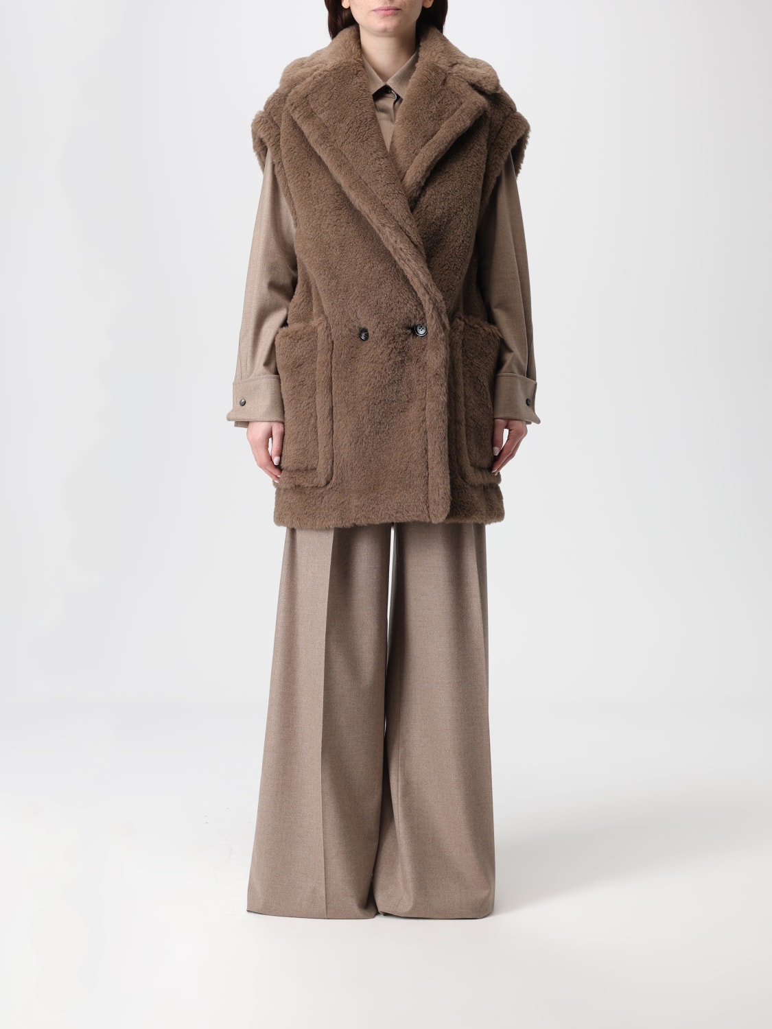 MAX MARA PELZMANTEL: Mantel damen Max Mara, Braun - Img 1