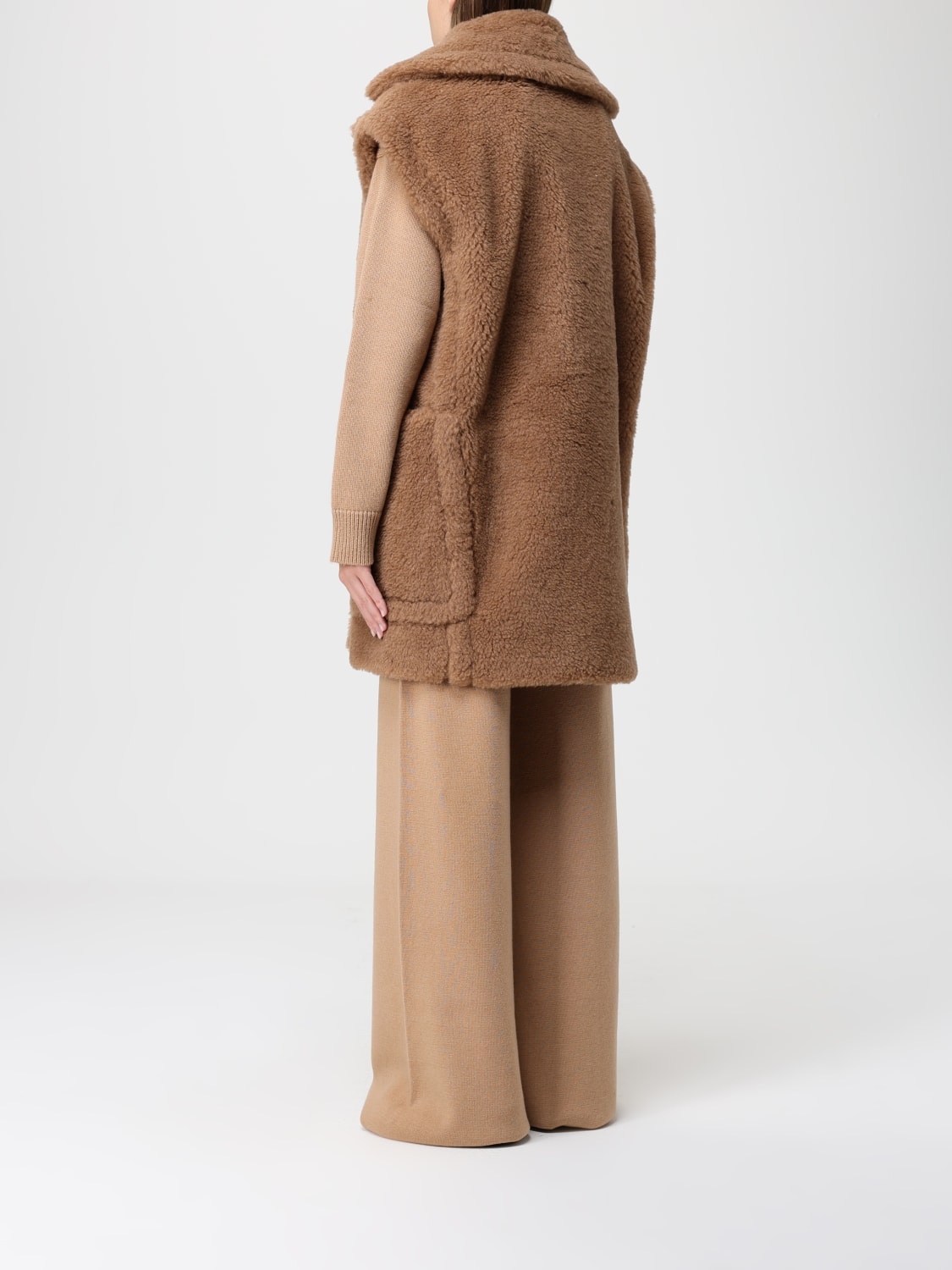 MAX MARA FUR COAT: Coat woman Max Mara, Camel - Img 3