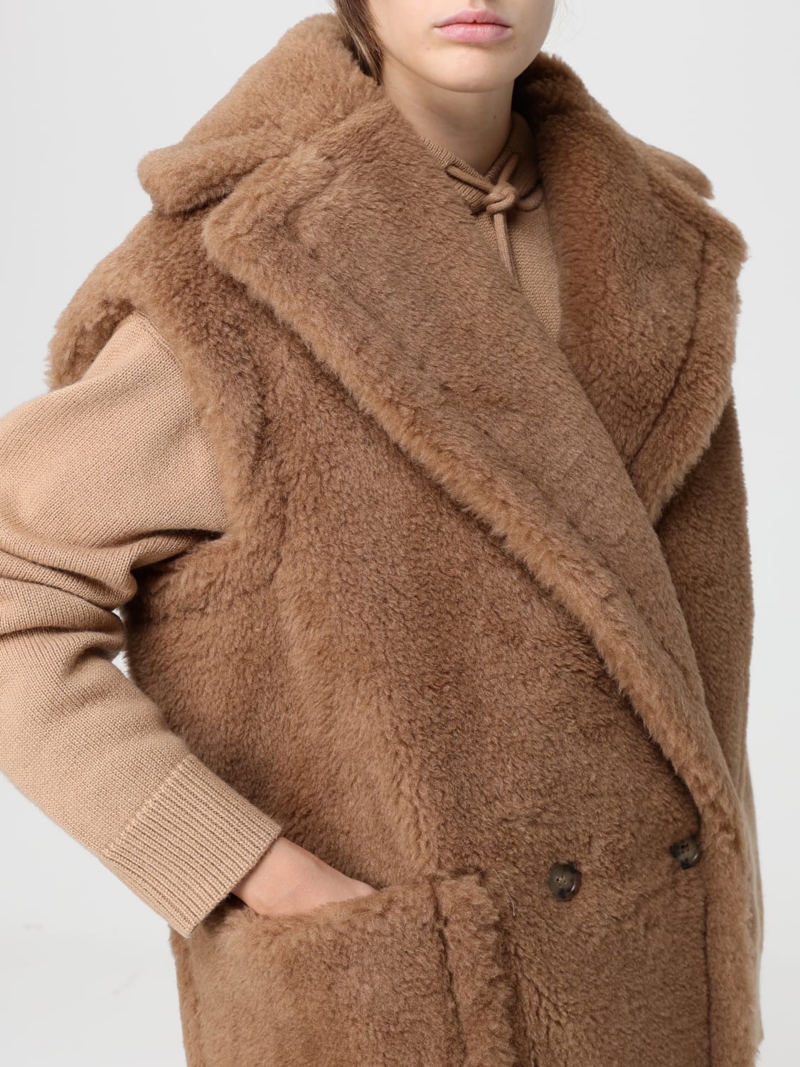 MAX MARA FUR COAT: Coat woman Max Mara, Camel - Img 5