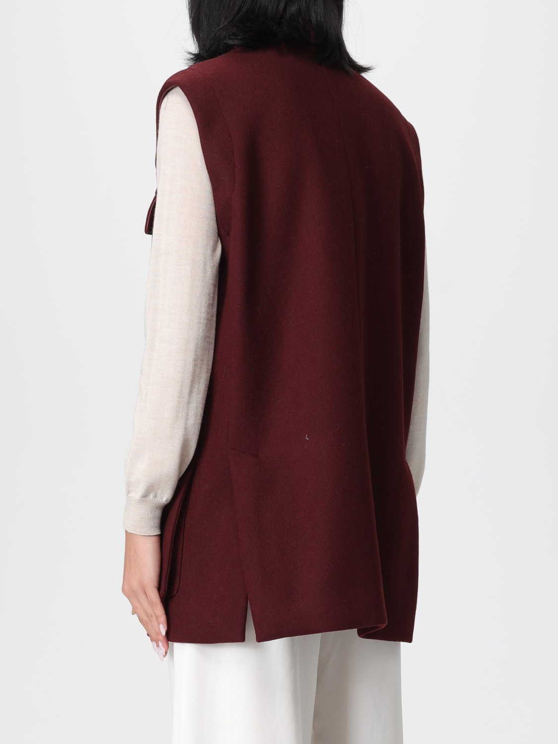 MAX MARA GILET: Blazer femme Max Mara, Bordeaux - Img 3