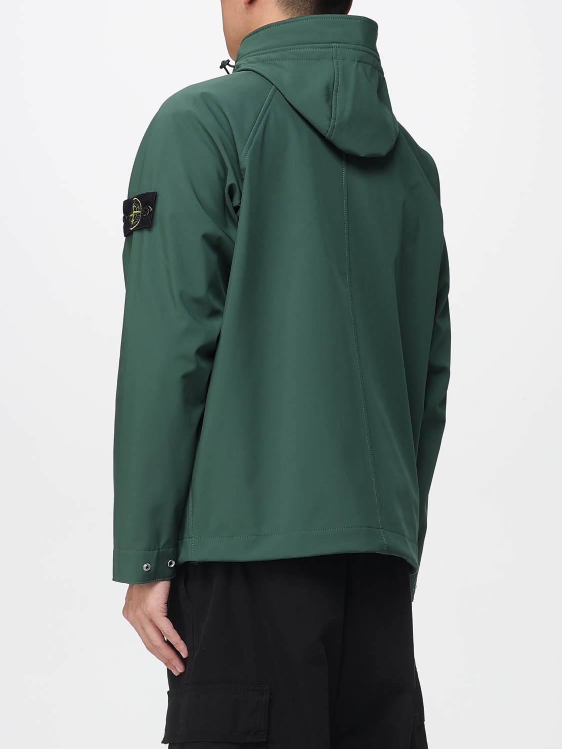STONE ISLAND GIACCA: Giacca con cappuccio Soft shell Stone Island, Verde - Img 2