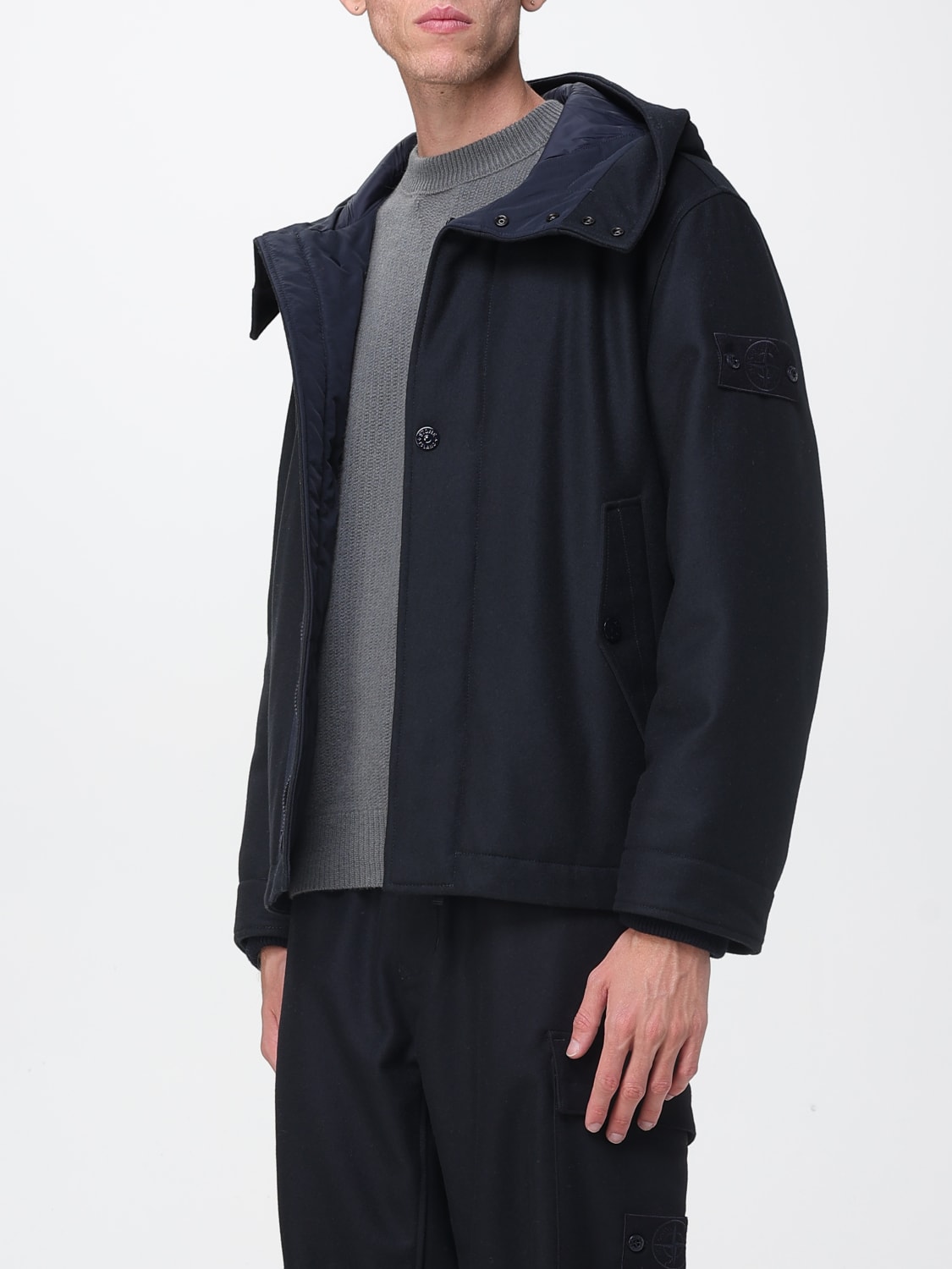 STONE ISLAND ABRIGO: Chaqueta hombre Stone Island, Azul Oscuro - Img 4