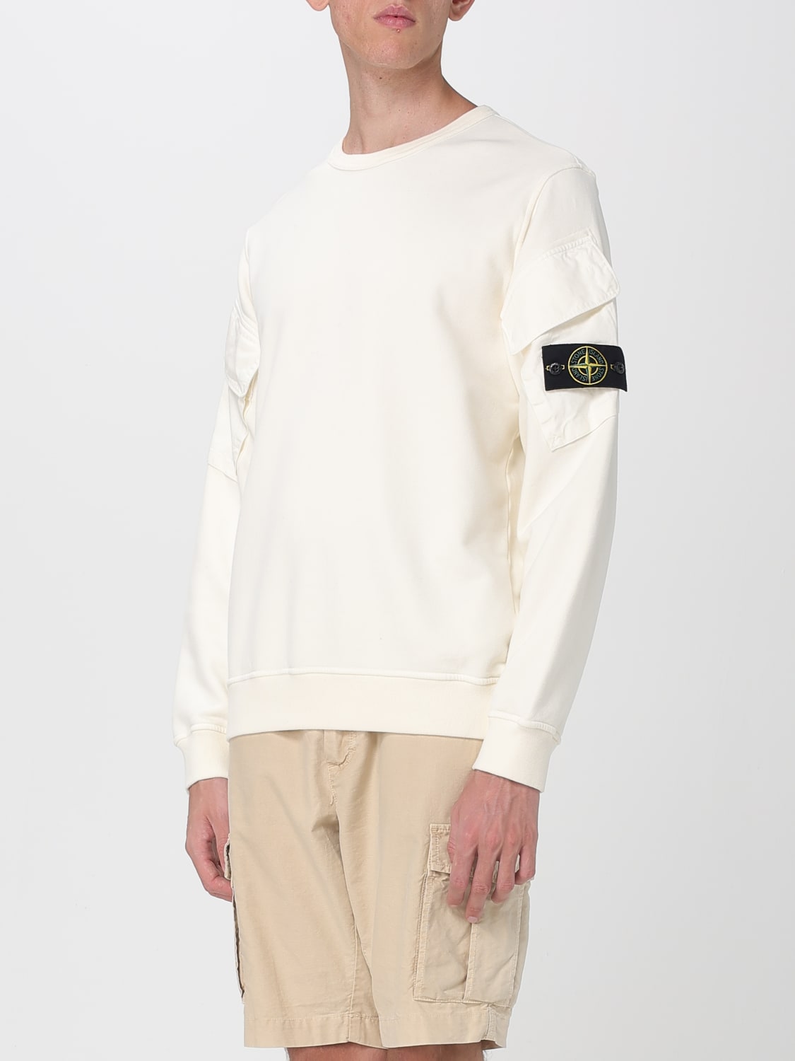 STONE ISLAND SWEATSHIRT: Sweatshirt men Stone Island, Ivory - Img 4