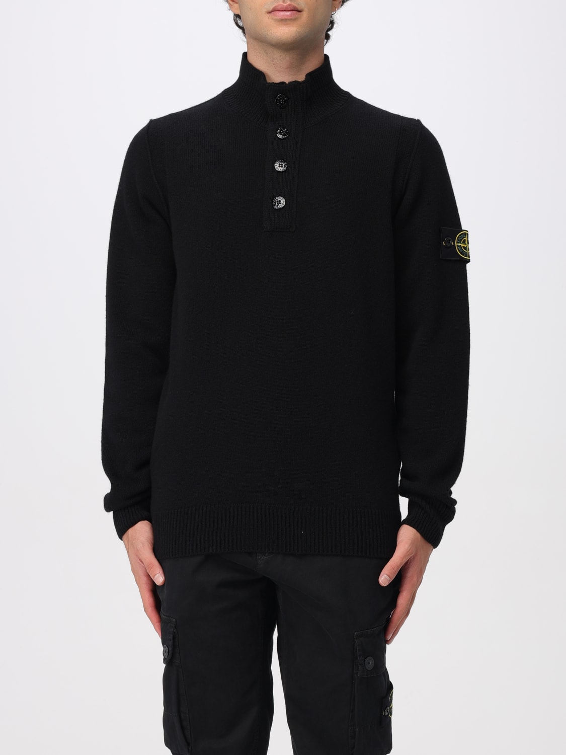 STONE ISLAND PULLOVER: Pullover herren Stone Island, Schwarz - Img 1