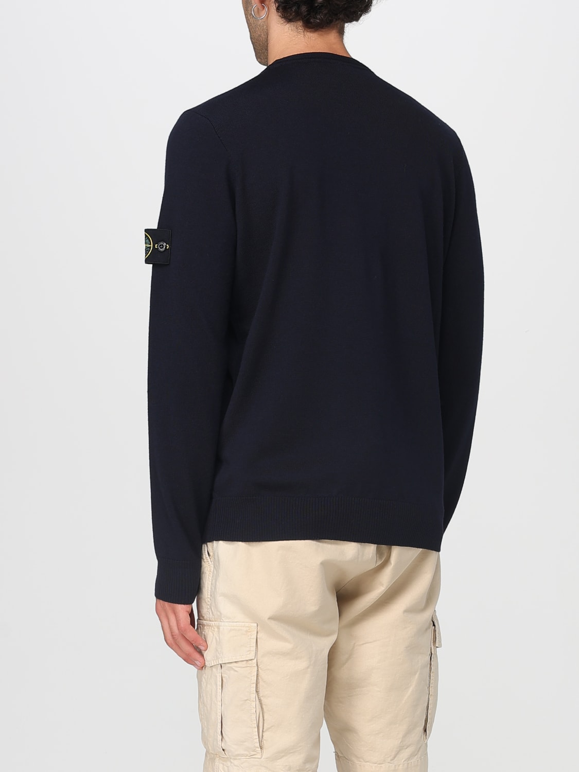 STONE ISLAND SWEATER: Sweater men Stone Island, Blue - Img 3