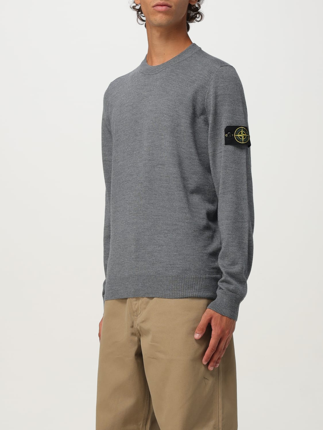 STONE ISLAND SWEATER: Sweater men Stone Island, Grey - Img 4