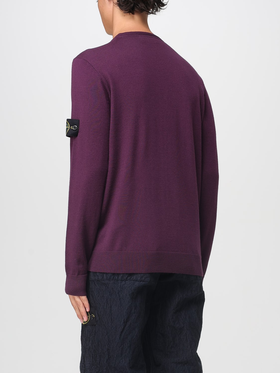 STONE ISLAND SWEATER: Sweater men Stone Island, Burgundy - Img 3