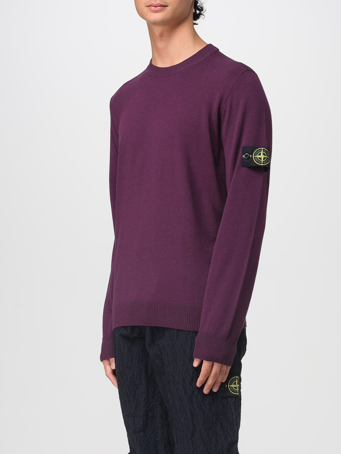 STONE ISLAND SWEATER: Sweater men Stone Island, Burgundy - Img 4
