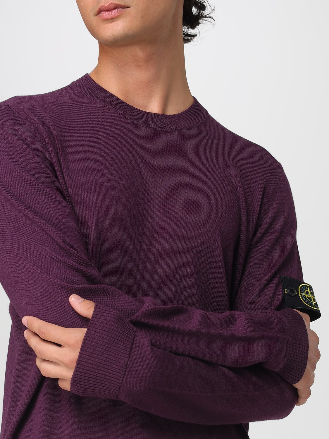 STONE ISLAND SWEATER: Sweater men Stone Island, Burgundy - Img 5