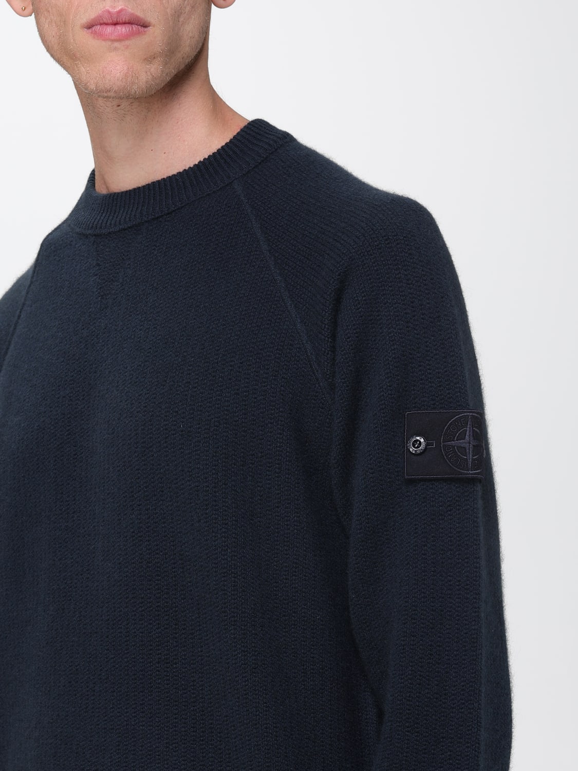 STONE ISLAND SWEATER: Sweater men Stone Island, Blue - Img 4