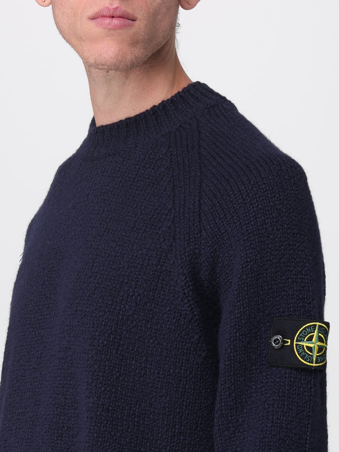 STONE ISLAND SWEATER: Sweater men Stone Island, Blue - Img 4