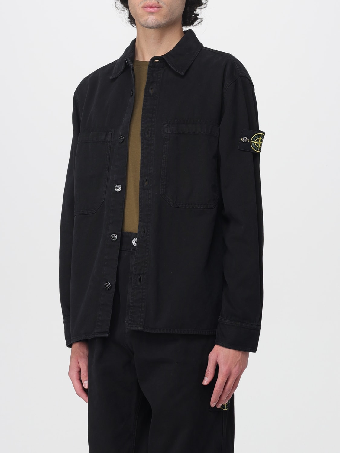 STONE ISLAND JACKET: Shirt men Stone Island, Black - Img 3