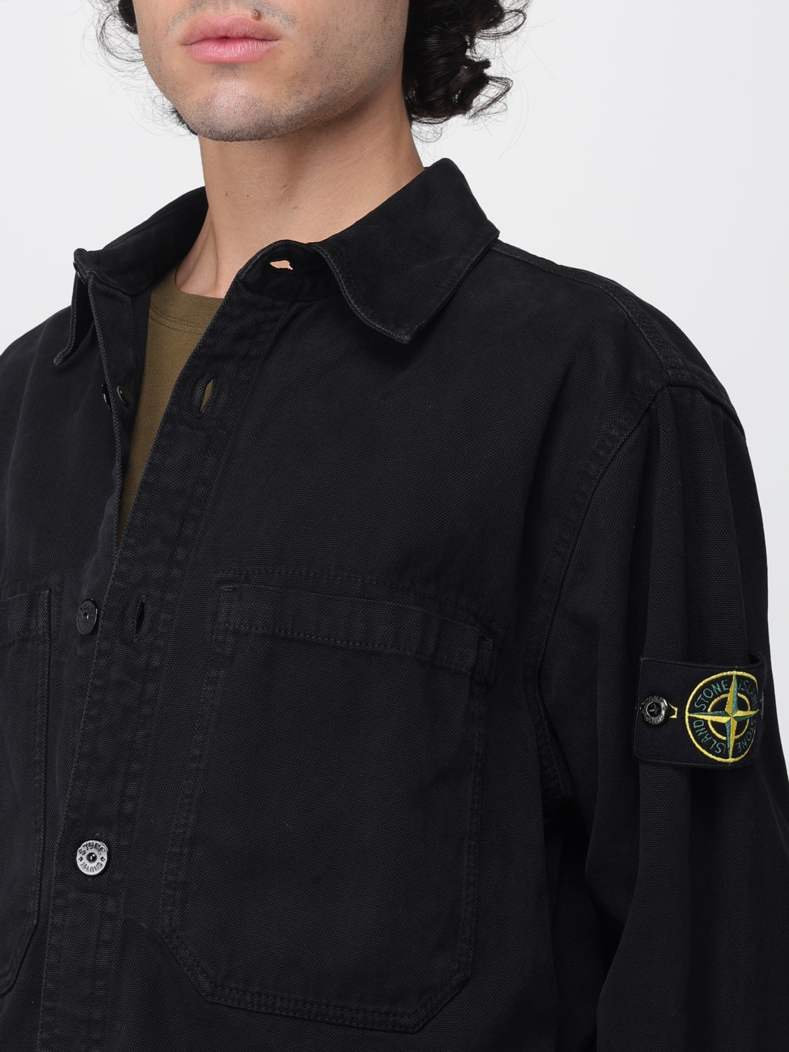 STONE ISLAND JACKET: Shirt men Stone Island, Black - Img 4
