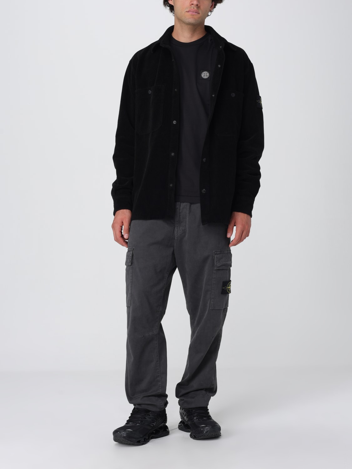 STONE ISLAND CAMICIA: Overshirt Stone Island in velluto , Nero - Img 2