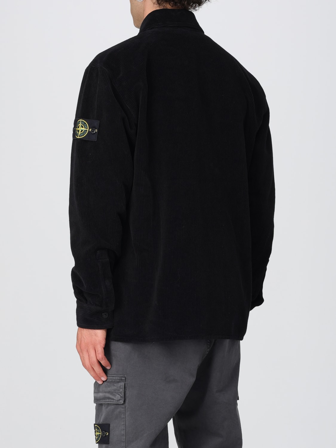 STONE ISLAND CAMICIA: Overshirt Stone Island in velluto , Nero - Img 3