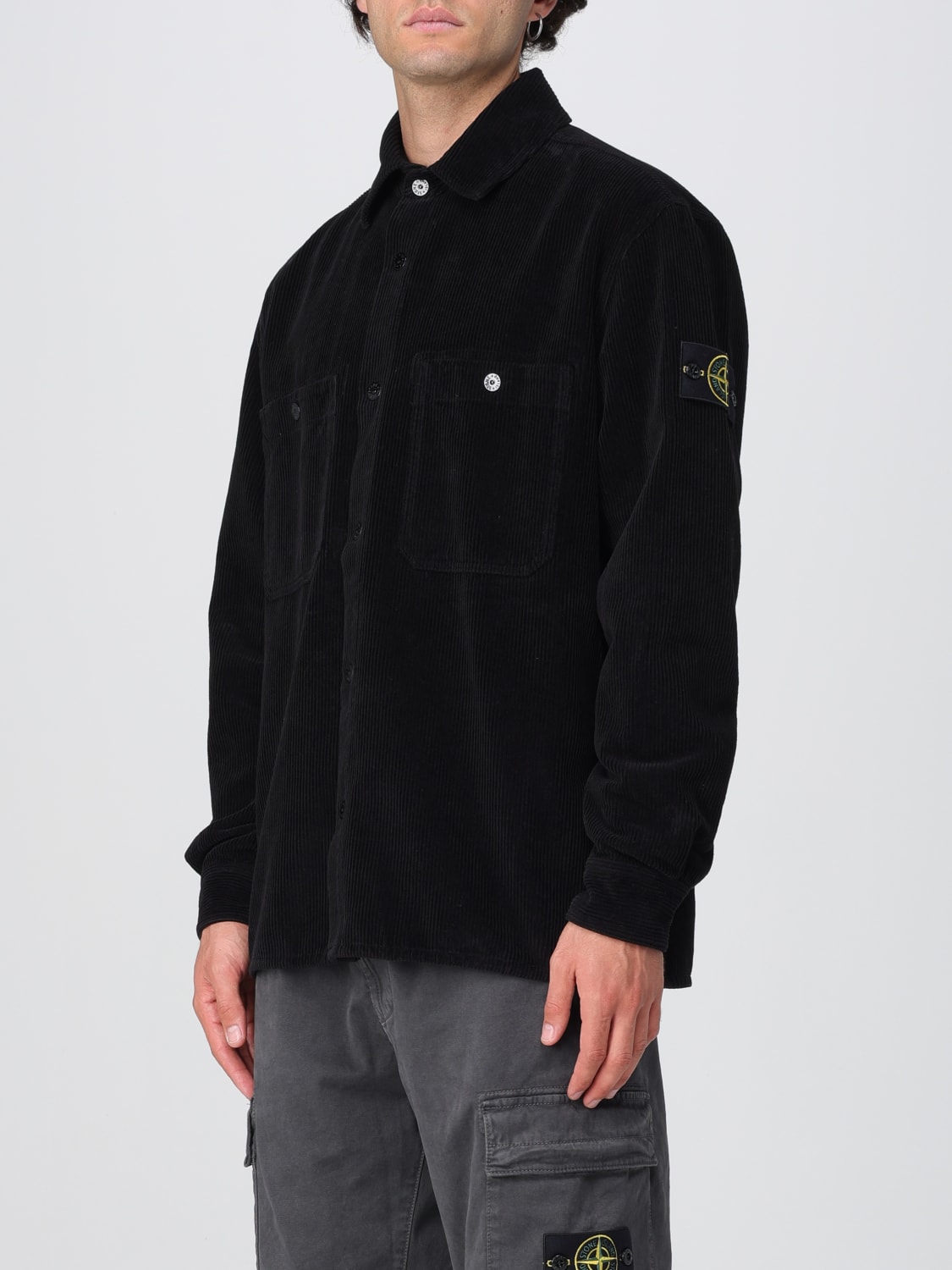 STONE ISLAND CAMICIA: Overshirt Stone Island in velluto , Nero - Img 4