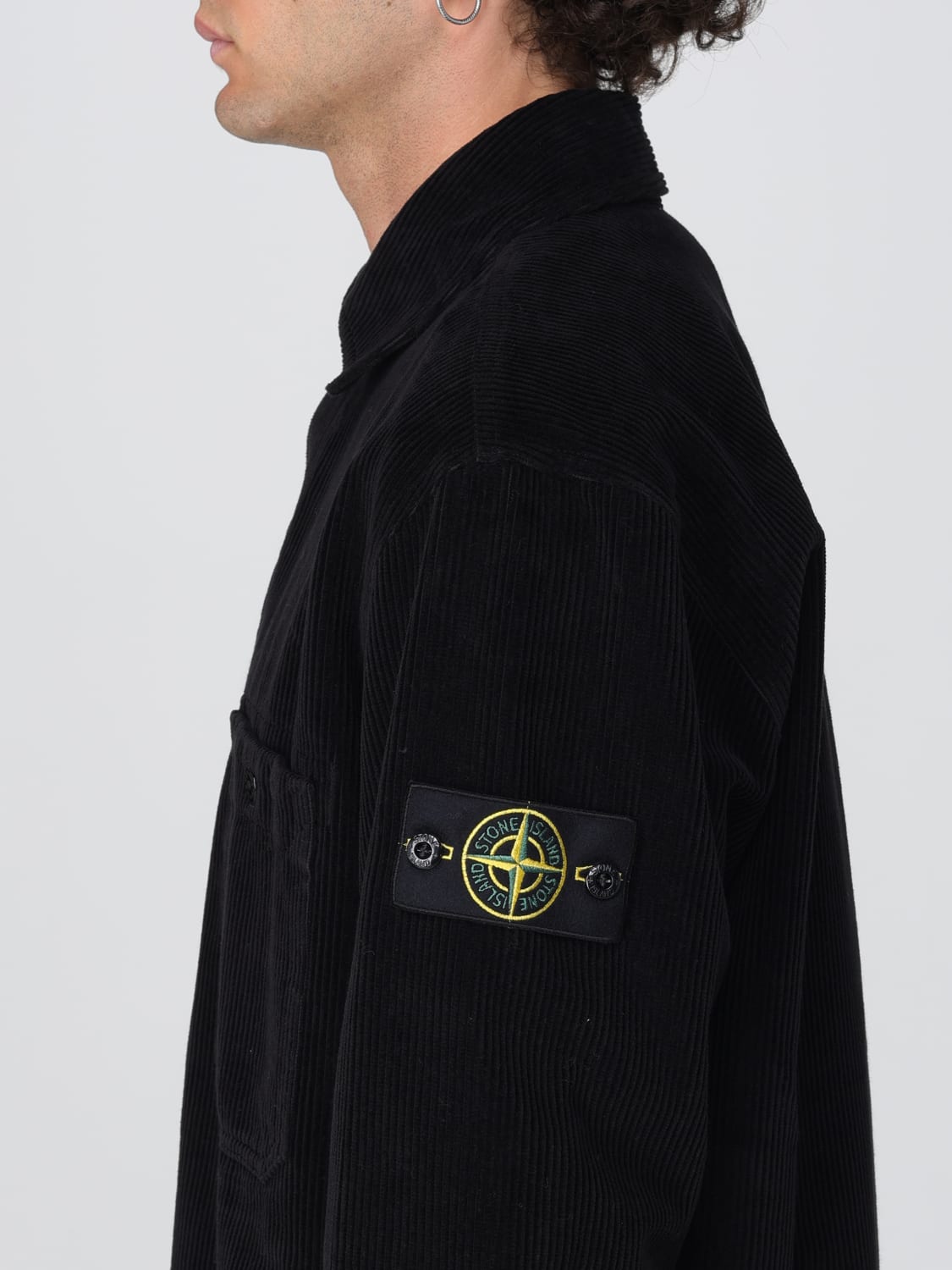 STONE ISLAND CAMICIA: Overshirt Stone Island in velluto , Nero - Img 5