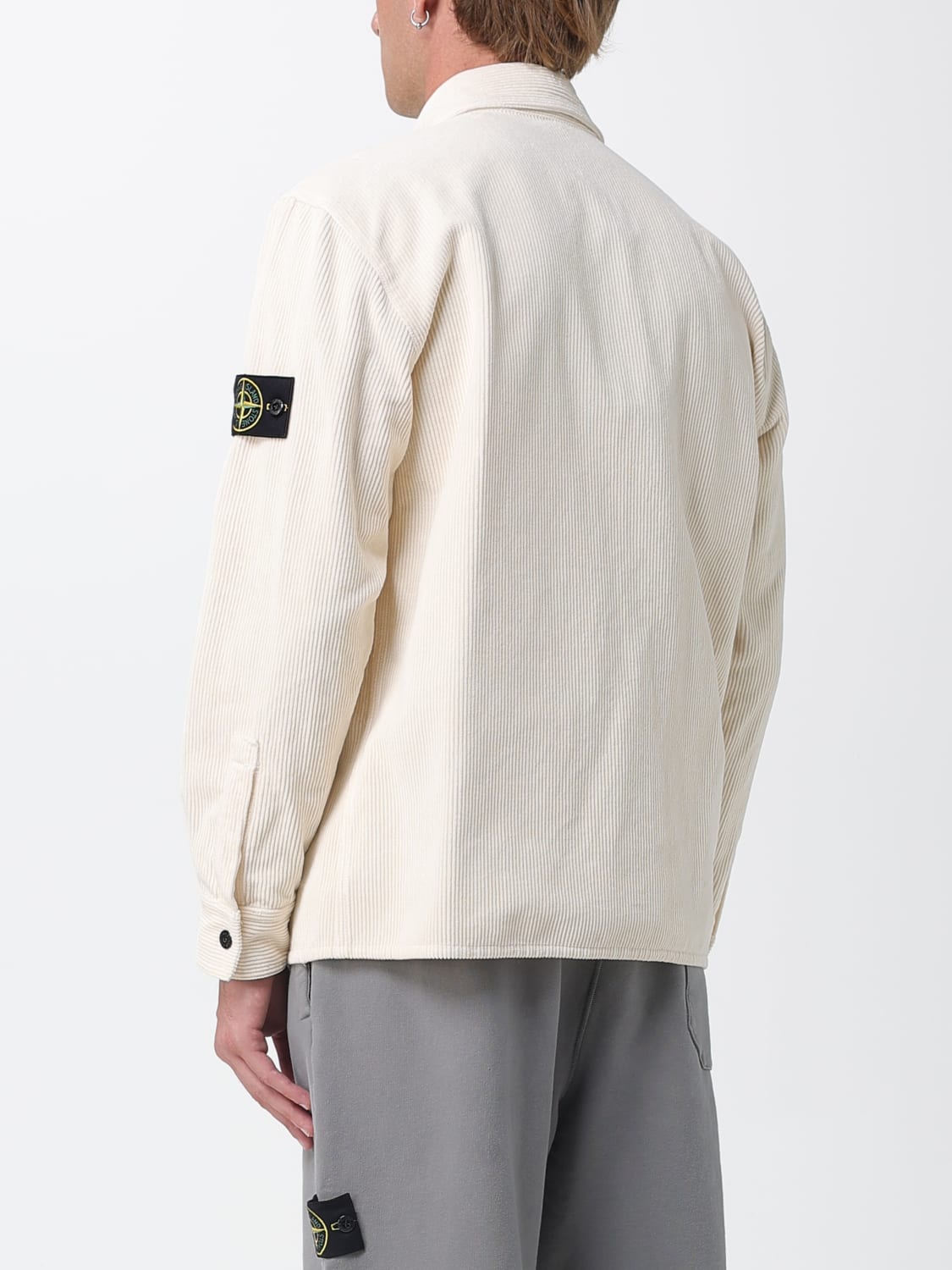 STONE ISLAND CAMICIA: Overshirt Stone Island in velluto , Panna - Img 3