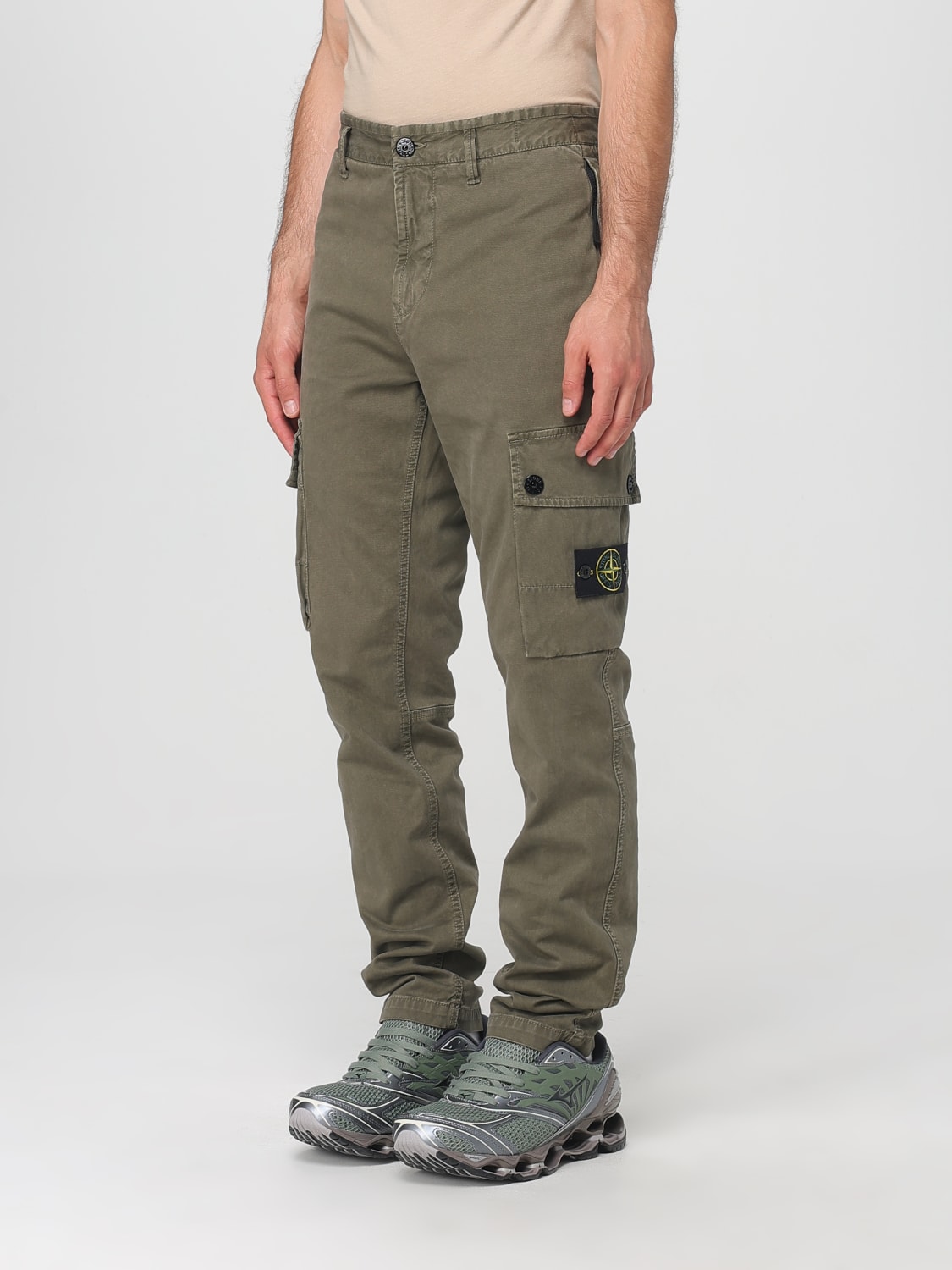 STONE ISLAND PANTALONI: Pantalone cargo Stone Island in cotone stretch , Militare - Img 4