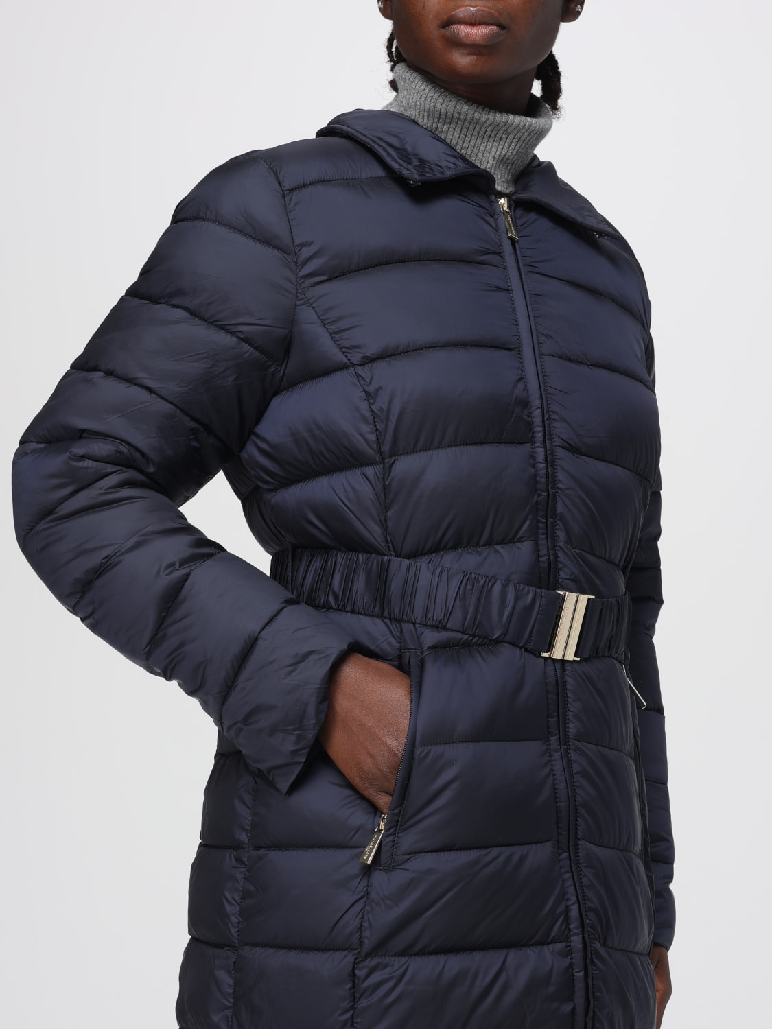 MICHAEL KORS GIACCA: Piumino Michael Kors con collo pelo e cintura, Blue - Img 4