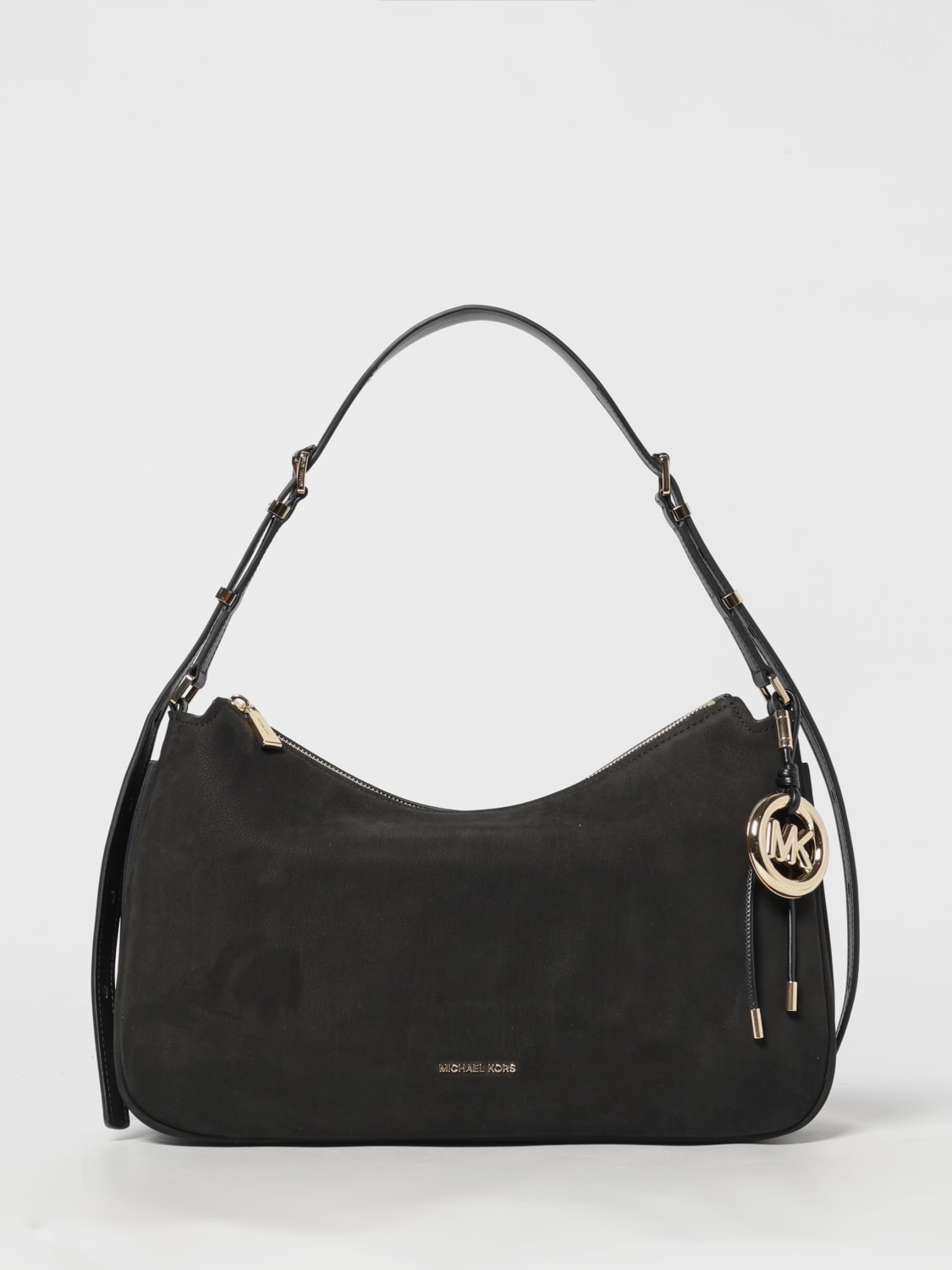 MICHAEL KORS BORSA A SPALLA: Borsa Nolita Medium Michael Kors in nabuk , Nero - Img 1