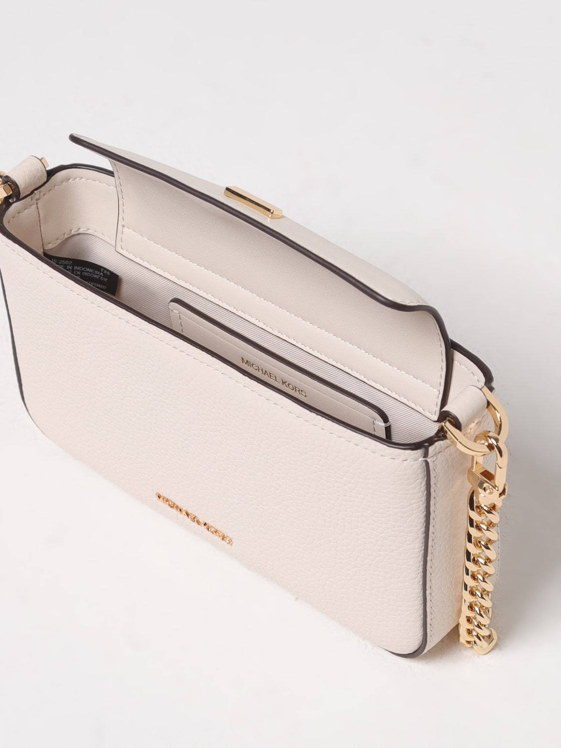 MICHAEL KORS BORSA MINI: Borsa Bryant Small Michael Kors in pelle a grana , Crema - Img 3
