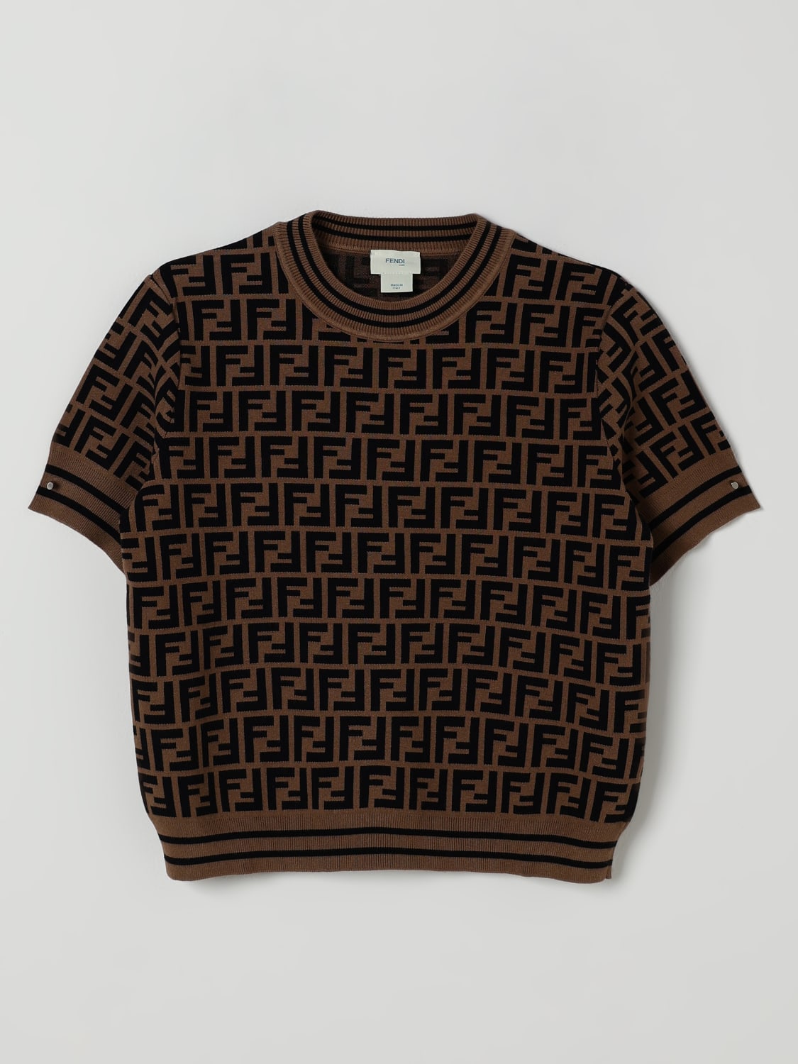 FENDI JERSEY: Top niños Fendi, Tabaco - Img 1