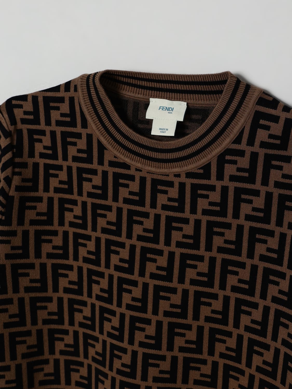 FENDI JERSEY: Top niños Fendi, Tabaco - Img 3