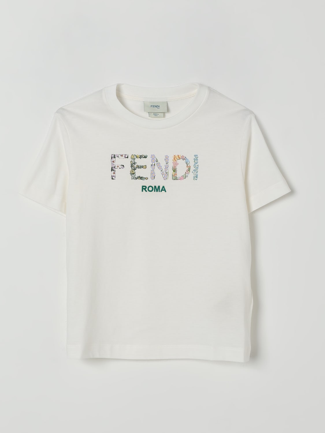 FENDI T-SHIRT: T-shirt kids Fendi, White - Img 1