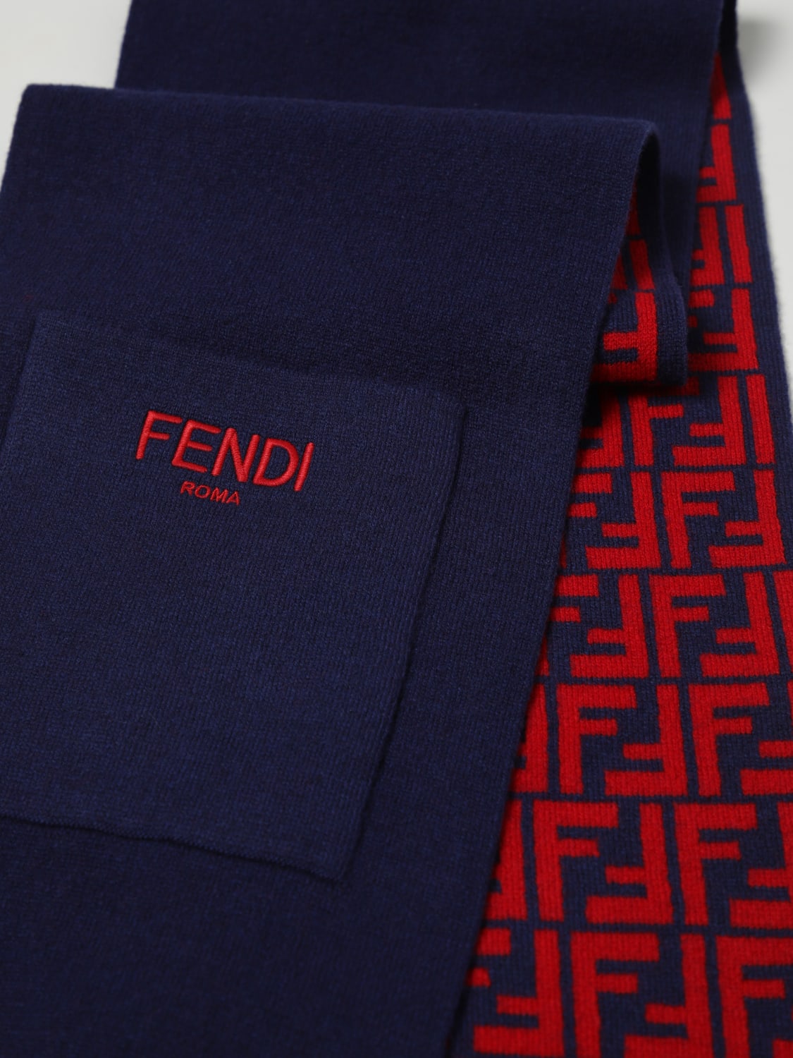 FENDI SCIARPA: Sciarpa FF Fendi in lana , Fantasia - Img 3