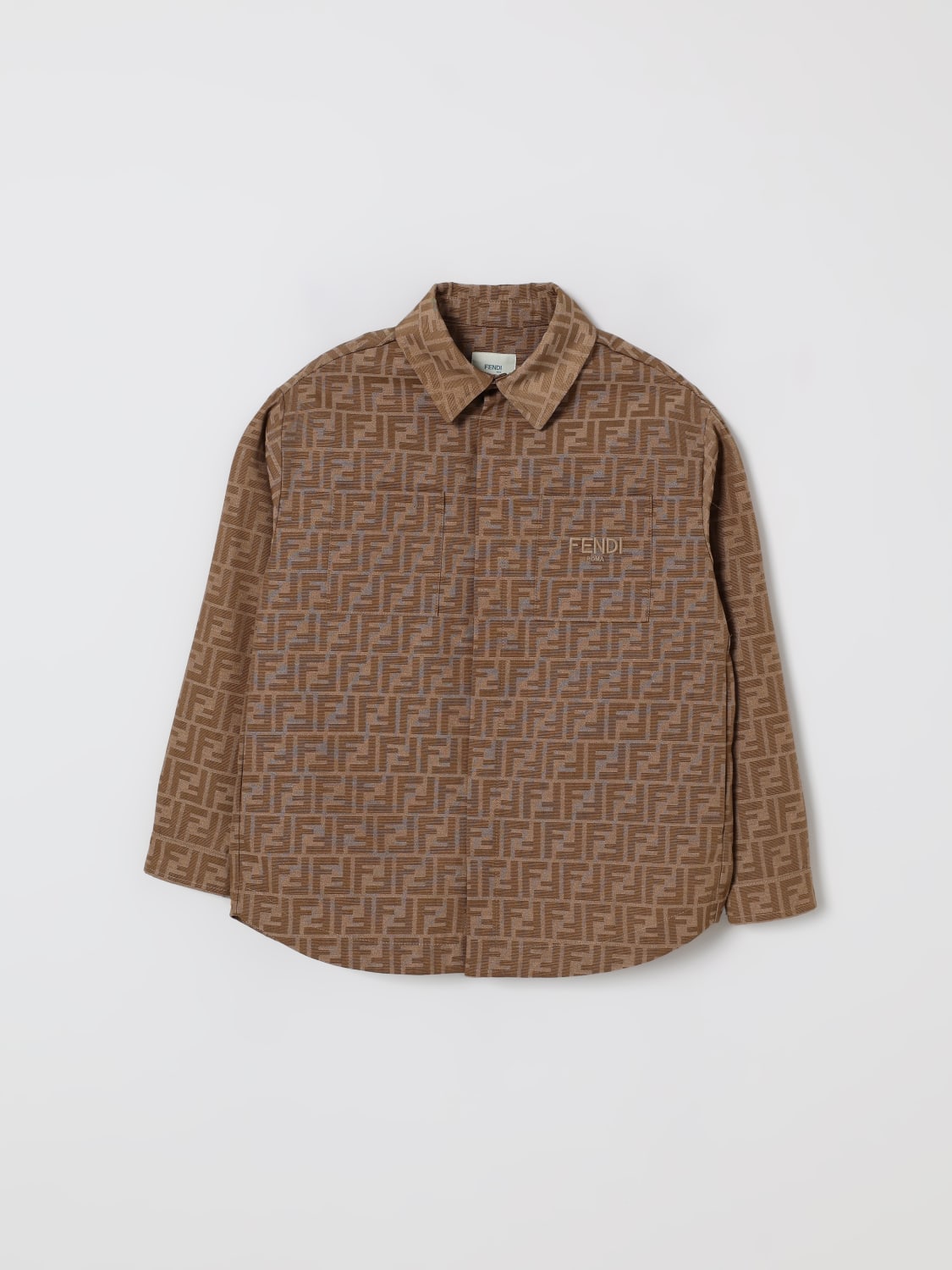 FENDI SHIRT: Fendi boys' shirt, Camel - Img 1