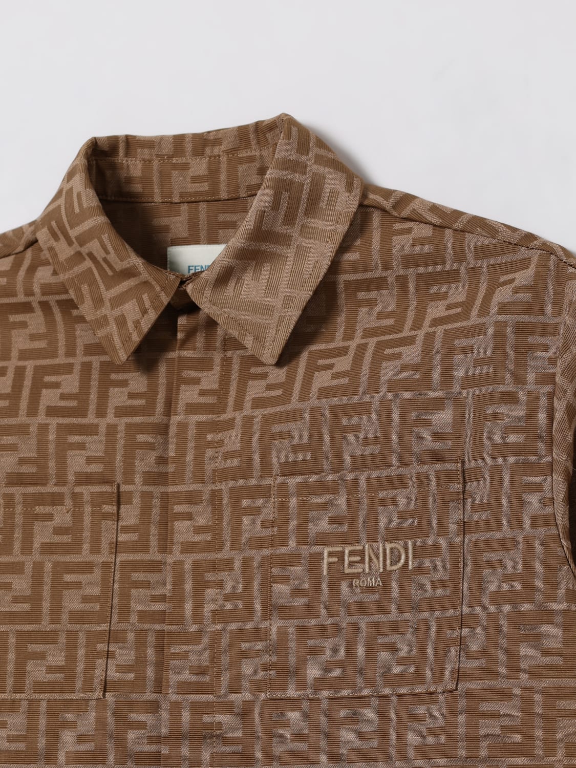 FENDI SHIRT: Fendi boys' shirt, Camel - Img 3