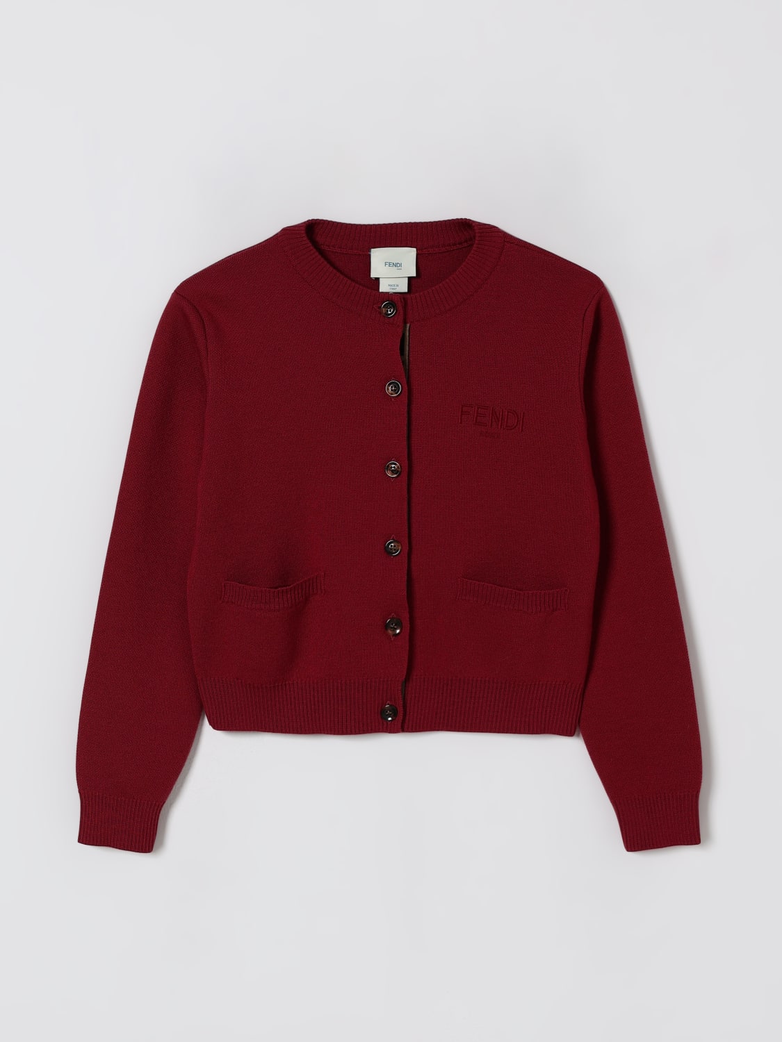 FENDI SWEATER: Sweater kids Fendi, Burgundy - Img 1