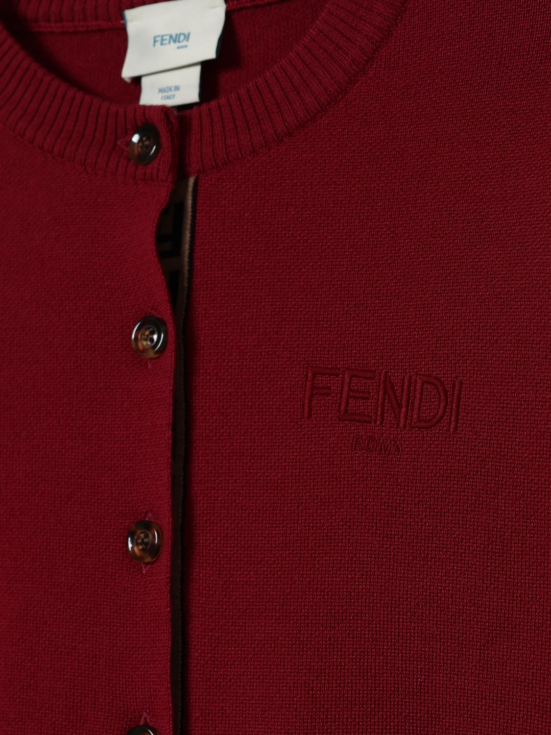 FENDI SWEATER: Sweater kids Fendi, Burgundy - Img 3