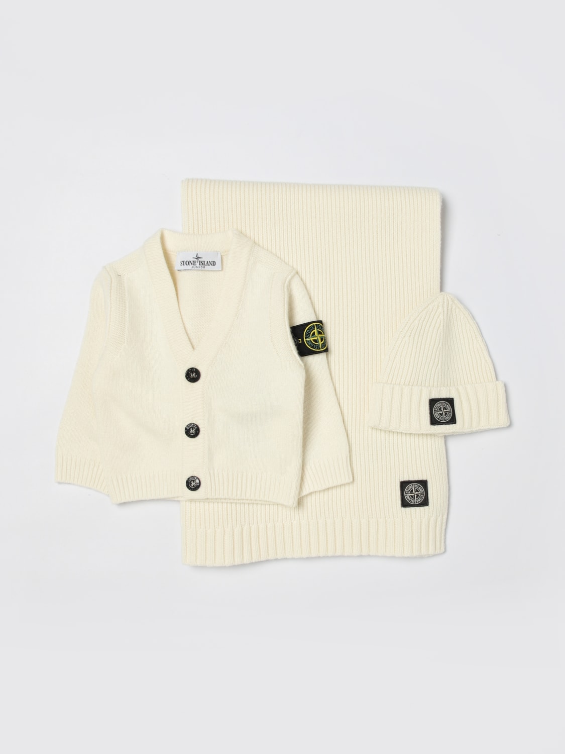 STONE ISLAND JUNIOR 连体衣: 婴儿全身套装 儿童 Stone Island Junior, 奶油黄 - Img 1