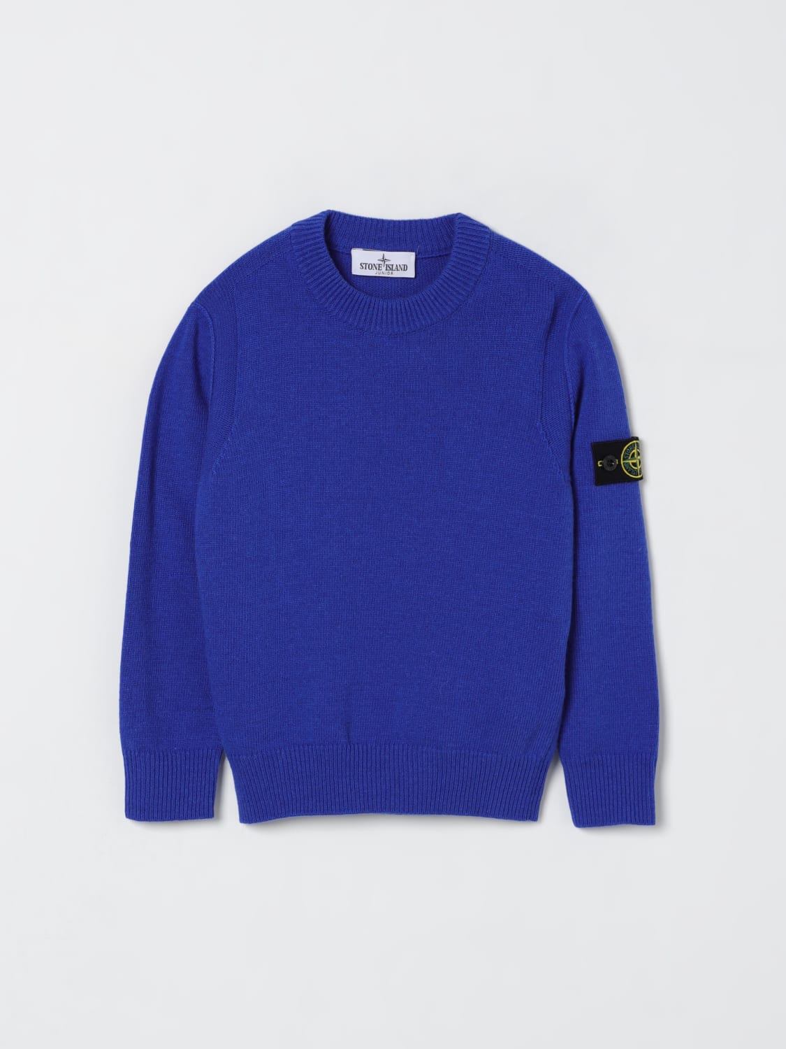 STONE ISLAND JUNIOR PULLOVER: Pullover kinder Stone Island Junior, Royal Blue - Img 1
