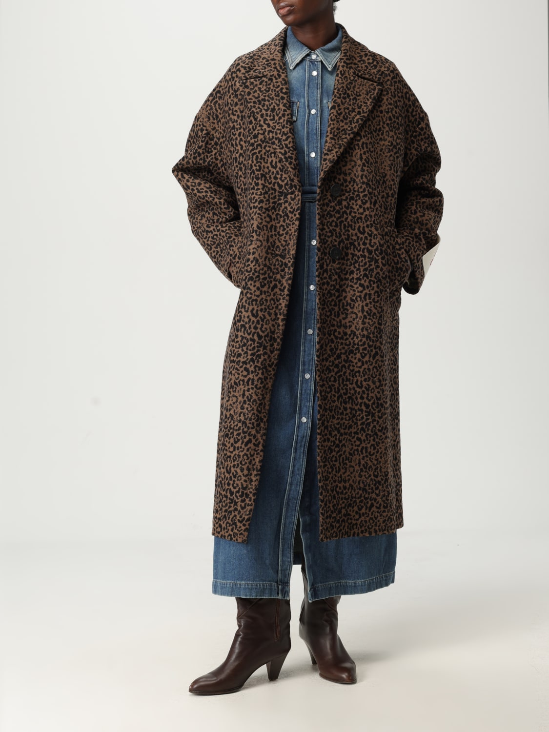 GOLDEN GOOSE COAT: Coat woman Golden Goose, Beige - Img 2