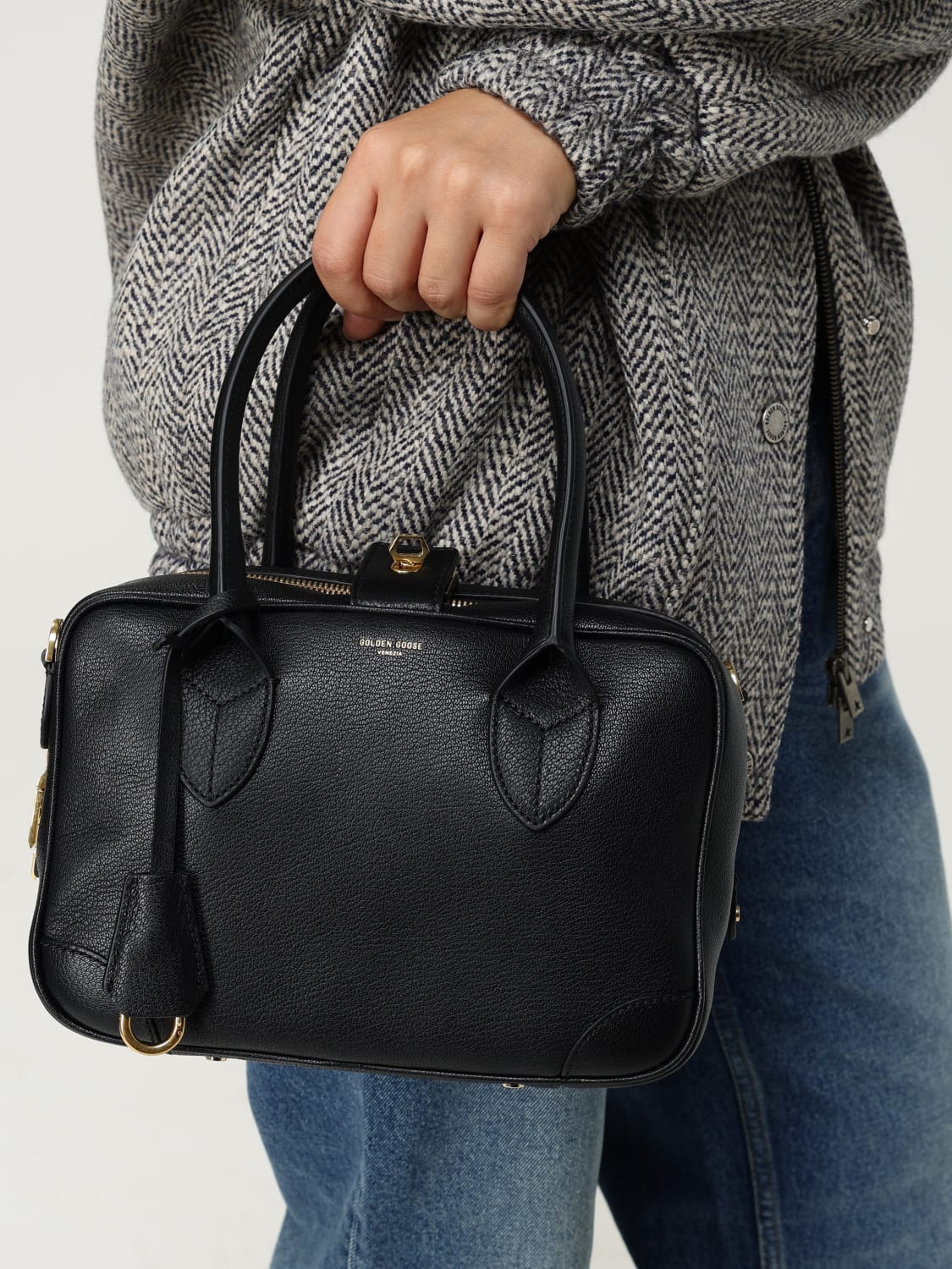 GOLDEN GOOSE HANDTASCHE: Schultertasche damen Golden Goose, Schwarz - Img 2