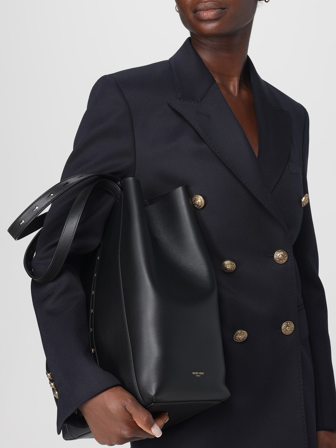 GOLDEN GOOSE TRAGETASCHE: Schultertasche damen Golden Goose, Schwarz - Img 2