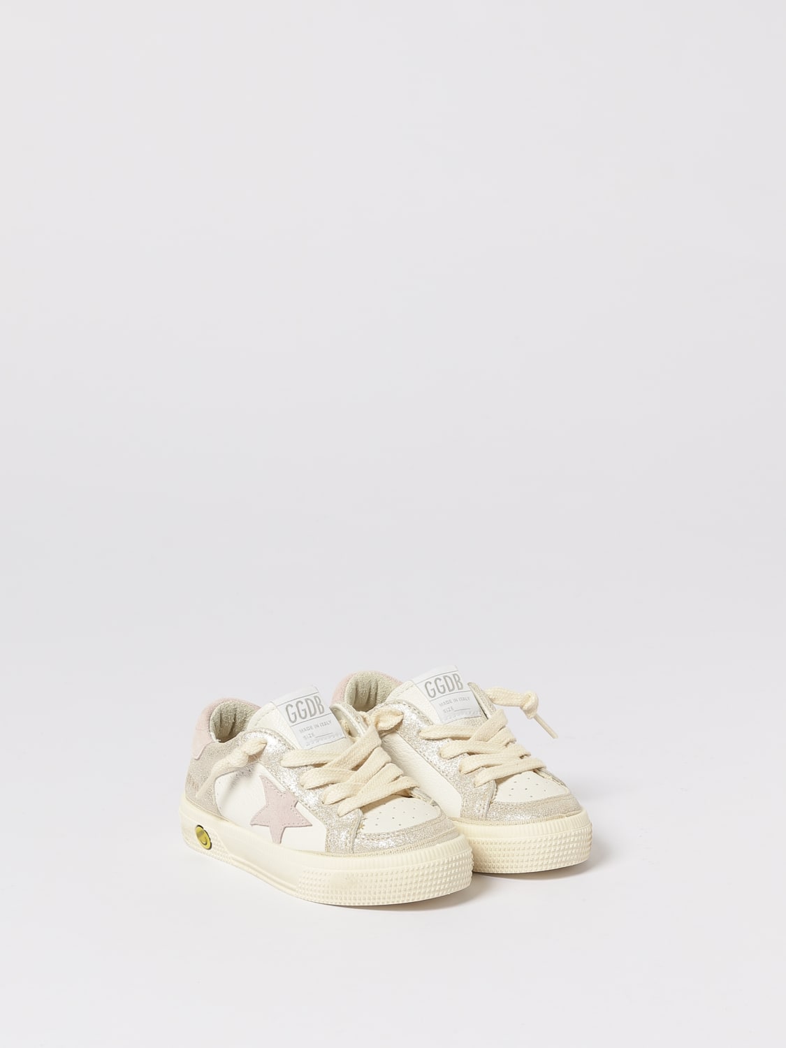 GOLDEN GOOSE SNEAKERS: Sneakers May Golden Goose in pelle used, Bianco - Img 2