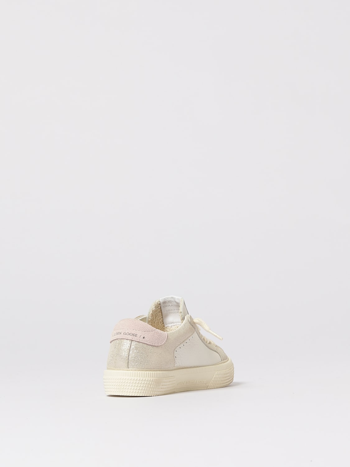 GOLDEN GOOSE SNEAKERS: Sneakers May Golden Goose in pelle used, Bianco - Img 3