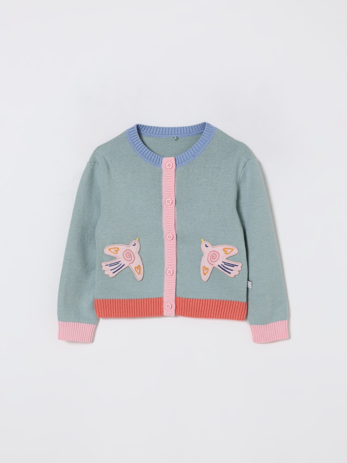 STELLA MCCARTNEY KIDS MAGLIA: Cardigan in cotone e lana Stella McCartney Kids, Grigio - Img 1